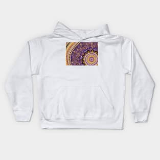 Lavender, Purple, Orange, and Chocolate Mandala Kids Hoodie